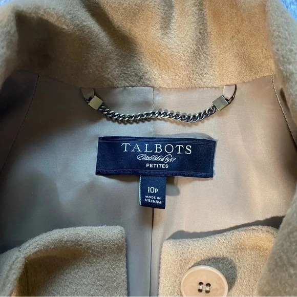 Talbots Womens Size 10P 100% Wool Swing Jacket Blazer Mod Tie Neck‎ Bow - Picture 6 of 10
